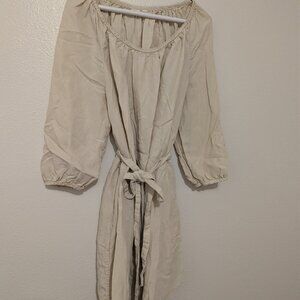 Cream Gap Cotton Belted Summer Dress - L